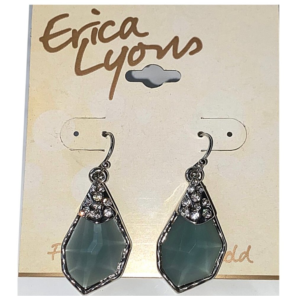 Erica Lyons Dusty Green Teardrop Earring